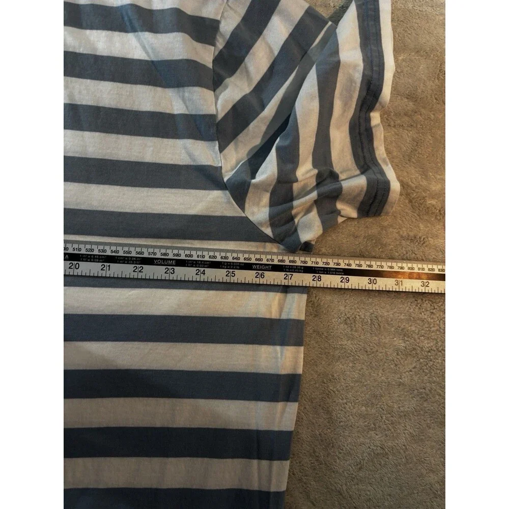 Polo Ralph Lauren Mens Striped Tee Shirt Size XLT Blue White Large Pony Graphic